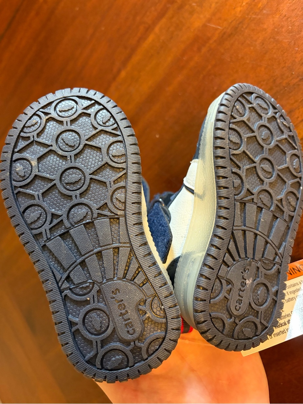 Carters Little Boy Sneakers Size 5 White And Navy New With Tags - Picture 7 of 7